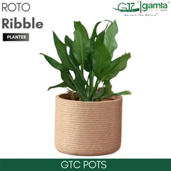 GTC 16" Multi Color Roto Ribble Pot with Wheels for Balcony and Home Decoration(Color-Sandstone)