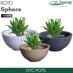 GTC 20" Multi Color Roto Sphere Planter Pot for Balcony , Home Decoration , Hotels and Resorts(Color-Sandstone)
