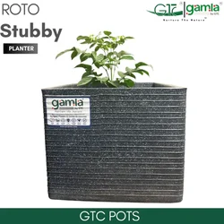 GTC 14" Multi Color Roto Stubby Planter Pot with Wheels for Balcony, Home Decoration, Hotels and Resorts(Color-Sandstone)