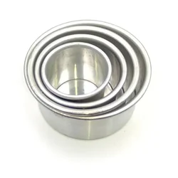 Set Of 4 Round Aluminium Cake Pans For Oven with Dia of 3, 4, 5, 6 Inch