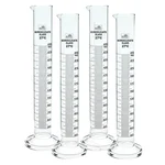 Bello 4pcs of Round Base Measuring Cylinder 250ml, Borosilicate Glass 3.3 for School, College, Laboratory