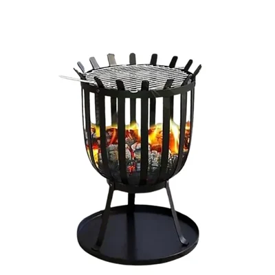 Round Bonfire Pit With Heavy Duty Portable Fire Stand for Camping, Outdoor Campfire Stand 16 inch