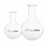 Bello Set of 2 Borosilicate 3.3 Glass Round Bottom Boiling Flask 250ml and 50ml Capacity for Laboratory