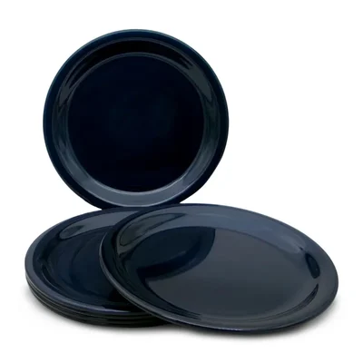 Black Melamine Pinnacle Buffet Plate, Size 12.5 inch x 4pcs, for Commercial Restaurant, Catering & Outdoor Dining