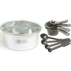 5 inch Aluminum Round Cake Mould Pan with Measuring Cups and Spoons