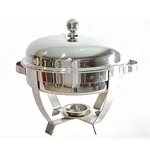 5 Litre Silver Round Stainless Steel Chafing Dish for Hotel