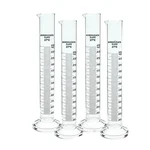 SBT 4pcs of Round Base Measuring Cylinder 250ml, Borosilicate Glass 3.3 for School, College, Laboratory