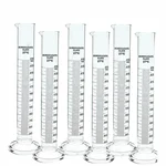 SBT 6pcs of Round Base Measuring Cylinder 250ml, Borosilicate Glass 3.3 for School, College, Laboratory