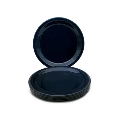 Black Melamine Pinnacle Dinner Plate, Size 11 inch x 4pcs, for Commercial Restaurant, Catering & Outdoor Dining