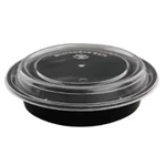 400 Pcs, 24 Oz Round Disposable Microwave Safe Food Container with Clear Lid