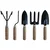 Global Nature Agro Garden Tool Combo of Big & Small Trowel, Hand Weeder, Fork, Cultivator, Powder Coated & Wooden Handle
