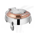 SS Round Half Glass Chafing Dish Cover Rose Gold with Diamond Legs for Buffet Appliance