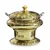 Malabar Round Hammered Stainless Steel PVD Coated Golden Chafing Dish, with Lid and 6 Litre Capacity