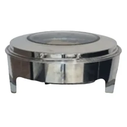Premium SS 7 Litres Round Hydraulic with Glass Chafing Dish