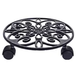 Ecofynd Spinx Round Metal Plant Stand for Indoor & Outdoor Pots-Caddy Rolling Wheels Plant Holder for Garden & Patio
