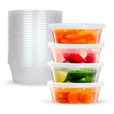 1000 Pcs, 240ml Transparent Round Plastic Container for Food Packaging and Takeaway