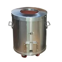 Heavy duty 23 x 23 x 35 Inch Round Shape Charcoal Tandoor, SS Body