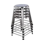 Lifetime 18 inch Round Shape Stainless Steel Stool For Home, Hospital, Hotel & Restaurants (Pack Of 10)