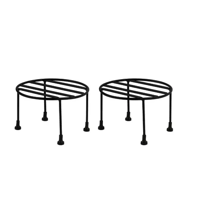 Heavy Duty Round Plant Stand, Galvanised Metal Pot Holder, For Home, Garden & Balcony Decoration(Pack-Packof 2)