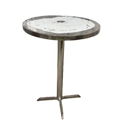 Gurubhai 30 inch Round Standing Table with Stainless Steel Body