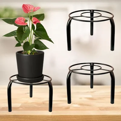Heavy Duty Round Plant Stand, Anti-Rust Metal Flower Pot Holder, For Balcony & Living Room Home Decoration(Pack-Pack of 2)