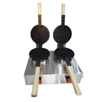 High Volume Gas Operated Double Top Stainless Steel 2 in 1 Round Stick Waffle Maker Machine For Cafe