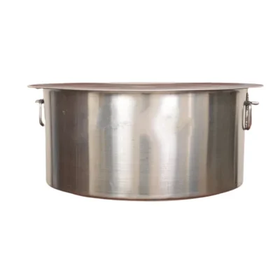 Premium Surti Round Stainless Steel Tope with Handle, 3mm Thickness, Commercial Cooking Pot (Size No.50)