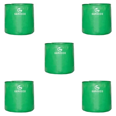 Gardeco 260 GSM UV Treated Premium Quality 12 x 12 inch Round Type HDPE Grow Bag for Home, Garden and Nursery(Quantity-5 pieces)