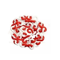 RPES Pack of 10 10m Red & White Plastic Barrier Safety Cone Chain