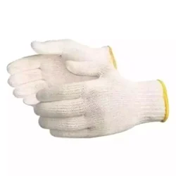 RPES Pack of 120 White Free Cotton Knitted Hand Gloves