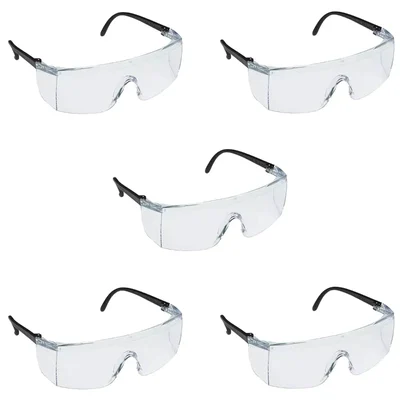RPES Pack of 5 Windproof & Dustproof Clear Safety Goggles