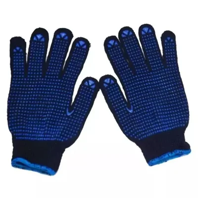 RPES Pack of 60 Blue Free Knitted Dotted Gloves