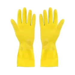 Yellow Rubber Safety Hand gloves for Multipurpose Household Uses