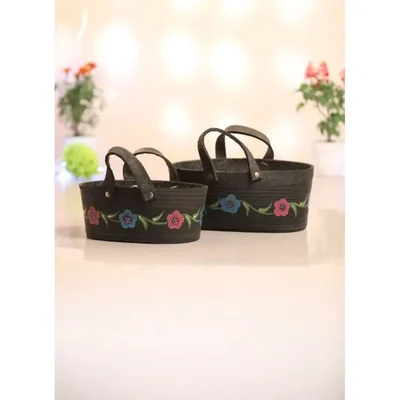 Floral Style Rubber Planter Rustproof, Lightweight & Versatile Pot for Home & Garden