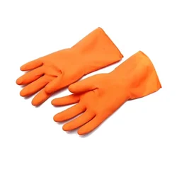 Gripex Orange Industrial Rubber Gloves Offer Excellent Protection Against Chemicals, Abrasions & Punctures(Pack-1 Pair,Size-L)