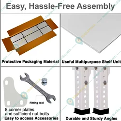 Menage 72 x 41 x 15 Inch 6 Shelves Multipurpose Rack With Accessories ( Ivory)