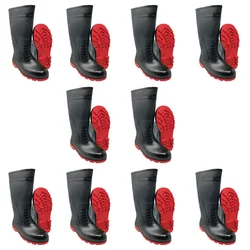 SAFEDOT 15" Pack of 10 Dual Density PVC Gum Boots, Durable Rain Boots, All-Weather Protection, ISI Marked, Chemical-Resistant