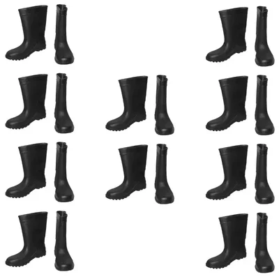 SAFEDOT 11" PVC Waterproof Gum Boots Pack of 10 | Durable Mid-Calf Rain Boots | All-Weather Protection | ISI Marked | Chemical-Resistant(Size-6)