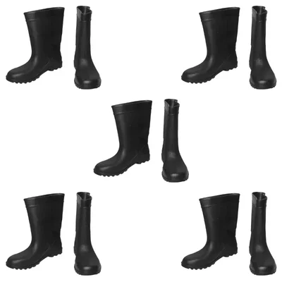 SAFEDOT 11" PVC Waterproof Gum Boots Pack of 5 | Durable Mid-Calf Rain Boots | All-Weather Protection | ISI Marked | Chemical-Resistant(Size-6)