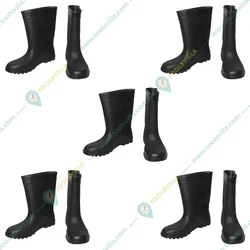 SAFEDOT 11" PVC Waterproof Gum Boots Pack of 5 | Durable Mid-Calf Rain Boots | All-Weather Protection | ISI Marked | Chemical-Resistant(Size-6)