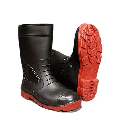 SAFEDOT 12" Dual Density PVC Gum Boots | Waterproof | All-Weather Protection | ISI Marked | Chemical-Resistant(Size-6)