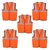 SAFEDOT Pack of 5, 50 GSM Fluorescent Orange Safety Jacket - 2-Inch Micro Prismatic Tape,Durable Polyester Fabric,Quality Zippers & Velcro