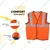 SAFEDOT Pack of 5, 50 GSM Fluorescent Orange Safety Jacket - 2-Inch Micro Prismatic Tape,Durable Polyester Fabric,Quality Zippers & Velcro