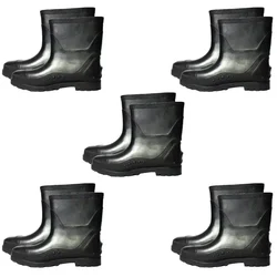 SAFEDOT 9" PVC Waterproof Gum Boots Pack of 5 | Durable Rain Boots | All-Weather Protection | ISI Marked | Chemical-Resistant(Size-6)