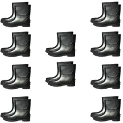 SAFEDOT 9" PVC Waterproof Gum Boots Pack of 10 | Durable Rain Boots | All-Weather Protection | ISI Marked | Chemical-Resistant(Size-6)