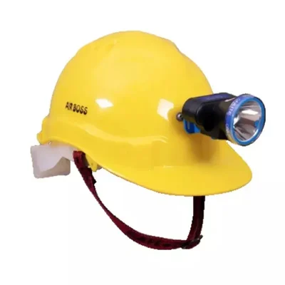 Safe Dot Airboss Safety Helmet with Light & Ratchet Adjustable 4 PointCradle 10 W (LED BULB)