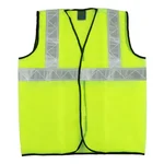 SAFEDOT Pack of 50, 50 GSM Green Safety Jacket with 2-Inch Micro Prismatic Tape,Polyester Fabric, Zipper & Velcro Closure