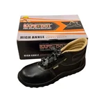 SAFEDOT High Ankle Safety Shoes with Steel Toe - Durable PVC Sole, Rexine Upper (2.2mm), Comfortable Fabric Lining