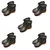 SAFEDOT Pack of 5 PVC Collar Boot with Steel Toe, Durable PVC Upper & Sole with Synthetic Leather Collar, Black-Red(Size-7)