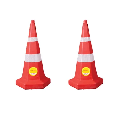 SAFEDOT Pack of 2 Traffic Cone Hexagon type 750mm with Reflective Bands for Road Safety & Parking - SDTC 07 - 4.5 kg